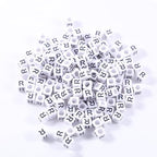 1000Pcs White Acrylic Letter Beads 6x6mm Letter R Cube Alphabet Beads for DIY Bracelet Necklace Jewelry Making - color: Letter-R