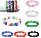 HAAMIIQII 45pcs 8mm Black Cat Eye Beads Round Loose Gemstone Beads for Jewelry Making Strand 15 Inch - color: Black, size: 8mm (45pcs)