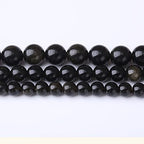 10MM Black Golden Obsidian Round Loose Beads Natural Gem Beads Crystal Energy Stone Beads for Jewelry Making DIY Bracelet Necklace - color: Black Golden Obsidian, size: 10mm