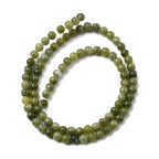 90Pcs Natural Chinese Jade Beads 4mm Round Gemstone Beads Smooth Stone Loose Bead for DIY Bracelets Necklace Earrings Jewelry Making - color: Natural Chinese Jade, size: 4mm