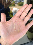 50pcs Adabele Hypoallergenic Tarnish Resistant Marquise Earring Hooks 45mm Long V Shape Gold Ear Wire (Wire 0.7mm/21 Gauge) for DIY Earrings Jewelry Making BF247-2 - color: Gold