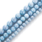 HAAMIIQII 8mm Natural Blue Aquamarine Beads Round Gemstone Loose Beads for Jewelry Making 2 Strands (92-96pcs) - color: Blue Aquamarine, size: 8mm (92-96pcs)