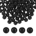 HARFINGTON 200pcs Black Acrylic Round Beads 8mm Dia 1.9mm Hole Plastic Resin Smooth Balls Loose Bead for Jewelry Making Bracelets Necklace Earrings DIY - color: Black, size: 8mm