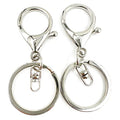 20Pcs Lobster Clasps Swivel Hooks, Lobster Clasp Trigger Clips with Flat Split Keychain Ring and 8 Shap Swivel Clips for DIY Craft Making (Silver-2) - color: Silver-2