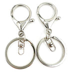 20Pcs Lobster Clasps Swivel Hooks, Lobster Clasp Trigger Clips with Flat Split Keychain Ring and 8 Shap Swivel Clips for DIY Craft Making (Silver-2) - color: Silver-2