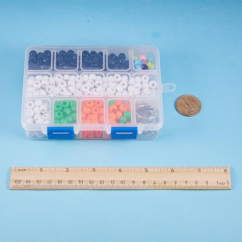 SUNNYCLUE 1 Box DIY Make 9PCS Halloween Theme Bead Pets Kit 8mm Pony Beads Assortment Box Set with Keychain, Keyring & Lanyard Clips, Instruction - color: 8mm Pony Beads Kit Halloween Themed