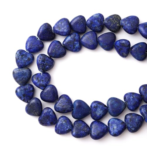 10mm Natural Lapis Lazuli Stone Beads Heart Shape DIY Loose Gemstone Energy Healing Crystal Charms for Jewelry Making Handmade - color: Lapis Lazuli