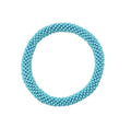 Wigspedia Crochet Glass Seed Bead Nepal Boho Bracelet - Single Piece Solid - color: Turquoise