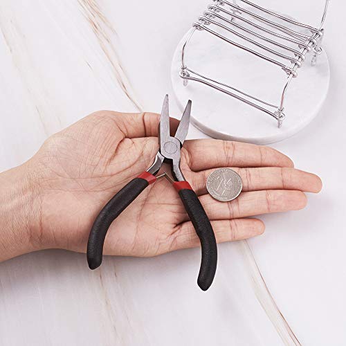 Beadthoven 1Set Flat Nose Pliers 5 Inch Smooth Jaw Pliers for Jewelry Making Wire Rapping Bending Gunmetal - color: Gunmetal, size: Flat Nose Pliers