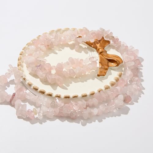 Natural Chip Stone Beads About 200pcs Powder Crystal Stones 5-8mm Irregular Gemstone Healing Crystal Loose Rocks for Bracelet Necklace Earrings Jewelry Making(Powder Crystal) - color: powder crystal