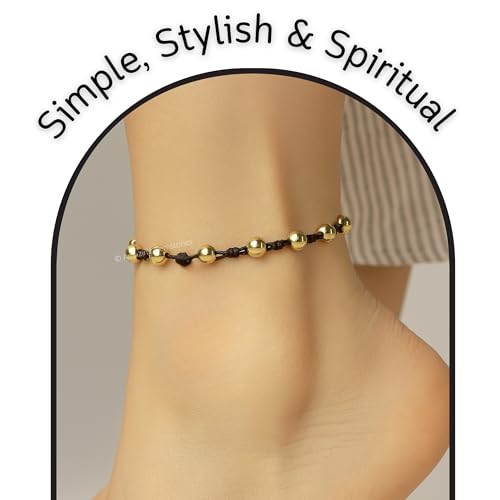 Amazing Gemstone Crystal Anklet Ankle Bracelets for Women - Waterproof Beaded Healing Crystal Anklets, Plus Size Chakra Gemstone Bead Anklet - color: Golden Hematite, style: Hand Knotted