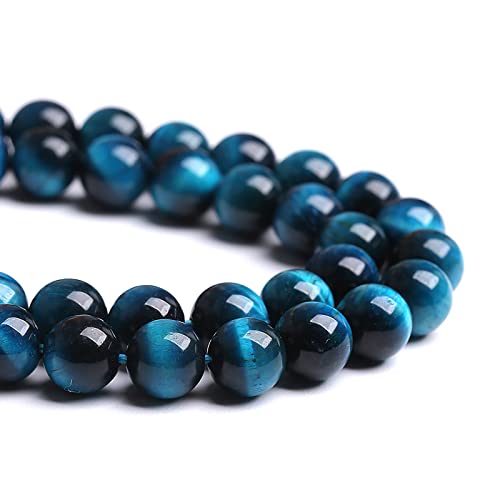 160PCS 4MM Blue Tiger Eye Beads Natural Stone Gemstone Spacer Loose Beads for Jewelry Making DIY Bracelet Semi Precious Beads Strand 2 Strands - color: Blue Tiger Eye Stone, size: 4mm (2 strands)