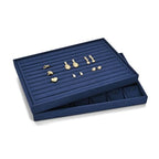 12 Grids Microfiber Jewelry Tray Bracelet Tray Bangle Tray Jewelry Display Tray Stackable Jewelry Trays for Bracelet Bangle Holder Watch Earring Brooches Display Tray (Blue) - color: Blue, size: 12 Grid