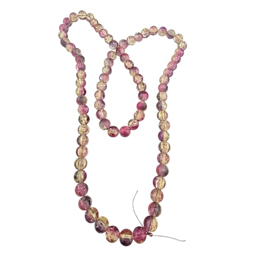 DandS ltd Crackle Lampwork Glass Beads for Jewelry Making, Rose, Vibrant DIY Bracelets, Necklaces, Earrings, Beading Supplies & Craft Kits for Handmade Jewelry, 80pcs 0.39 inch (10mm), #J238-10 - color: Rose