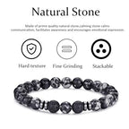 RANKEEF Tiger Eye Bracelet For Men 8MM Natural Stone Stretch Adjustable Black Crystal Beaded Bracelet for Men Women Gifts - color: 3,black,gray,lava rock bracelet