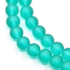 FASHEWELRY 200Pcs Transparent Frosted Glass Bead 4mm Matte Crystal Glass Loose Beads for DIY Jewelry Making (Light Sea Green) - color: Light Sea Green