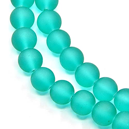 FASHEWELRY 200Pcs Transparent Frosted Glass Bead 4mm Matte Crystal Glass Loose Beads for DIY Jewelry Making (Light Sea Green) - color: Light Sea Green