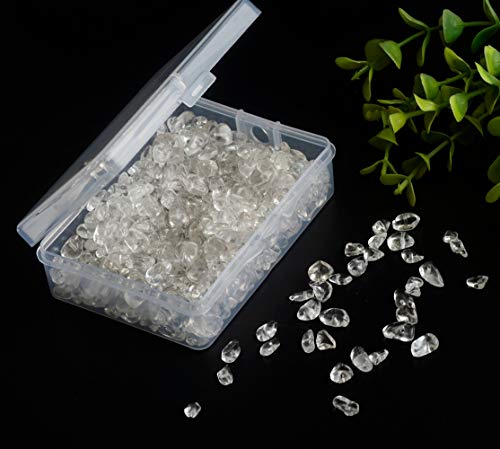 Natural Chip Stone Beads Crystal Quartz 5-8mm About 400 Pieces Irregular Gemstones Healing Crystal Loose Rocks Bead Hole Drilled DIY for Bracelet Jewelry Making Crafting (5-8mm, Clear Crystal Quartz) - color: Clear Crystal Quartz