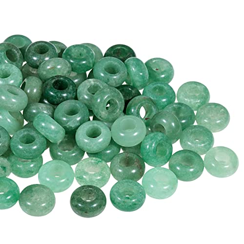 TUMBEELLUWA 40pcs Crystal Stone Large Hole Beads for Jewelry Making Macrame Beads for Hair Braids(14mmx8mm), Opalite + Indian Agate + Amethyst + Green Aventurine - color: #1 Green+Purple+White+Other