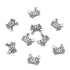 Fashewelry 20Pcs Antique Silver Crab Spacer Beads 12.5x15.5mm Tibetan Metal Sea Life Animal Ocean Creatures Charm Beads Hole: 1.4mm - color: Antique Silver Crab