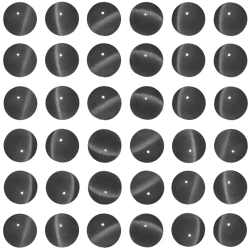 100pcs Black Cat Eye Beads 8mm Round Semi Precious Stone Hole Size 1mm DIY Charm Spacer Beading Smooth Gemstone Loose Beads for Jewelry Making Bracelets Necklaces Earrings Crafting - color: Black