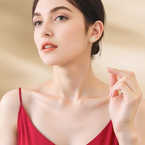 30PCS 14K Gold Plated Flat Pad Earring Posts Hypoallergenic Earring Studs with 925 Sterling Silver Post for DIY Jewelry Making Findings - color: C Style-14K Gold Flat Pad