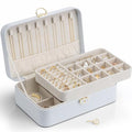 Vlando Jewelry Box Organizer for Women Girl,Lockable Jewelry Case Boxes with 2 Layers,Earrings Necklace,Rings Storage,Gift Box Packaging,Wedding Birthday Gifts Ideas Blue - color: 05.Blue