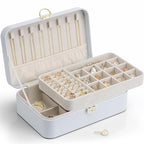 Vlando Jewelry Box Organizer for Women Girl,Lockable Jewelry Case Boxes with 2 Layers,Earrings Necklace,Rings Storage,Gift Box Packaging,Wedding Birthday Gifts Ideas Blue - color: 05.Blue