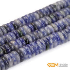 GEM-Inside 2x6mm Natural Blue Sodalite Jasper Stone Heishi Disc Rondelle Spacer Beads for Jewelry Making Full 15" Strand Energy Stone Healing Power Crystal - color: Blue Sodalite Jasper