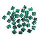 Xilitata Natural Malachite Stone Beads, Each Approximately 5x5x2mm Square 2-Hole Spacer Bead, are Used to Make Bracelets, Earrings, Necklaces, with Each String Measuring 15-16 Inches - color: Malachite