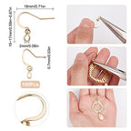 SUNNYCLUE 1 Box 100Pcs Real 18K Gold Plated French Earring Hooks Fish Hook Earrings Stainless Steel Ear Wires Ball Dot Earwires for Jewellery Making Women Adults DIY Dangle Earrings Crafts Supplies - color: 100pcs Real 18k Gold Plated French Earring Hooks