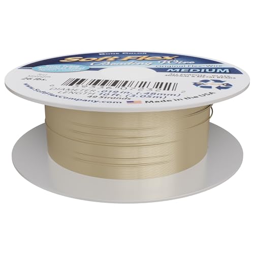 Soft Flex 49 Strand Beading Wire - Medium 0.19 Diameter - 10 Feet Nylon Design Wire - style: Bone