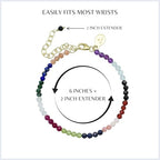 Faceted Bracelet for Women, Certified 925 Sterling Silver with 18K Gold Vermeil Healing Crystal Bracelets for Women - Crystals and Healing Stone Bracelet Women Jewelry for Gift - color: Multi