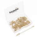 BEADIA 14K Gold Plated Extender Chains 75mm 20pcs Rose Extension Tail Chains for Jewelry Making Findings - color: Rose