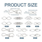 FASHEWELRY Golden Bow Connector Charms Bulk, Christmas Bowknot Link Charms, Infinity Links Geometric Hollow Bezel Pendants for Earring Bracelet Necklace Keychains Jewelry Making - color: Infinity Links-42Pcs