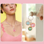 Cheriswelry Cup Cake Resin Pendants Lovely Food Sweet Dessert Dangle Charms Links Hanging Ornament with Metal Loop Fruit Pendants for Key Chains Bracelet Necklace Jewelry Making - color: Mixed Color-Donut