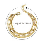 Waterproof Gold Chain Bracelet For Women Non Tarnish,14K Gold Plated Link Dainty Bracelets Stake Layered Bracelet Set Hypoallergen Gold Jewelry - color: Style-2
