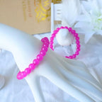 Jabrand 145pcs Glass Beads, 8mm Glass Beads for Barcelet and Jewelry Making DIY Crafts (Hot Pink) - color: Hot Pink