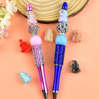 16Pcs Acrylic Ghost Focal Beads for Pens Colorful Ghost Fancy Space Beads for DIY Craft Beadable Pens Keychain Bracelet Necklace Earrings Jewelry Making - color: Ghost