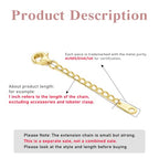 14k Gold Necklace & Bracelet Extender Chain, Adjustable Extension Chain for Necklace & Anklet - color: Style 4-Yellow Gold, size: 1inch