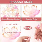 100Pcs Pink Gradient Cherry Blossom Beads, 5-Petal Acrylic Flower Beads, Gold-Plated Mini Spacer Beads Charms Halloween Christmas for Bracelets Jewelry Making - color: Pink, D Styles