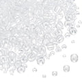 MECCANIXITY 15/0 11/0 8/0 6/0 Glass Seed Beads 1.5mm/2mm/3mm/4mm Loose Seed Beads for Jewelry Earring Bracelet Craft Making, 5888PCS, Clear White - color: Clear White