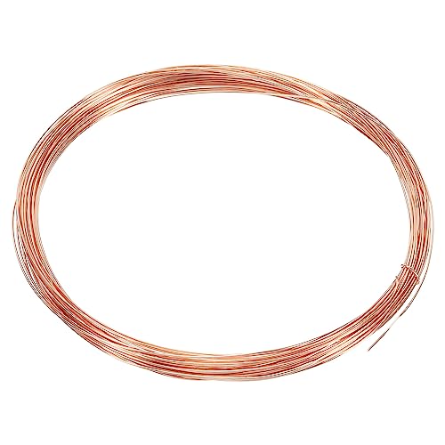 PATIKIL 32.8 Feet Solid Bare Copper Wire, 25 Gauge 99.9% Pure Copper Wire 0.5mm Soft Beading Wire Metal Plant Stem Ties for Jewelry Craft (10m) - size: 0.5mmx10m