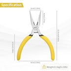 BOOSDEN 5 Inch Small Needle Nose Pliers Set of 5, Precision Long Nose Pliers with Side Cutter & Spring, Mini Fine Tip Jewelry Making Pliers for Electronics, Craft, DIY, Beading, Model Building - size: 5''-5 pack