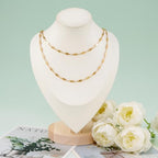 KYUNHOO 4 Meters Long Gold Plated Chain for Jewelry Making Solid Rhombic DIY Jewelry Stainless Steel Bulk Chain on Spool for Crafting Finding Supplies - color: Rhombic Gold