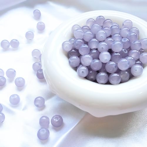 Jabrand 145pcs Glass Beads, 8mm Glass Beads for Barcelet and Jewelry Making DIY Crafts (Dark Gray) - color: Dark Gray