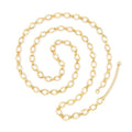 Aobei Pearl 18K Gold or Platinum Long Chain Necklace for Women Chunky Statement Chain Link Necklace Adjustable Geometric Open Chain Layering Jewelry - color: Gold Oval Chain