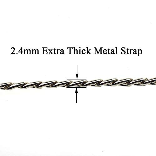HAHIYO Silver Metal Purse Strap 23.6 inches Modern Style Flat 0.4' Wide Extra Thick 2.4mm Lobster Clasp Shoulder/Cross Body Handbag Clutch Replacement 1 Pack - size: Bright Silver 23.6 Inches