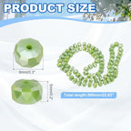 PATIKIL 75 Pcs 8mm OD 5mm Thick Crystal Glass Beads, Rondelle Crystal Beads Faceted Cut Gemstone Strand with Spacer Beads for Craft, Bracelet, Necklace, Lemon Green Porcelain - color: Lemon Green Porcelain