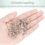 Pawfly 100 Pack 3/5 Inch Mini Split Jump Ring with Double Loops Small Metal Rings Connectors for Jewelry Necklaces Bracelets Earrings Crafts Ornaments and DIY Arts - size: 3/5 Inch,100 PCS